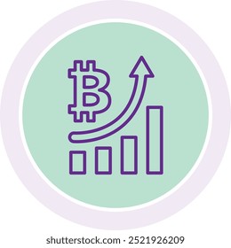 Crypto Graph Icon or Illustration Showing Cryptocurrency Price Trends and Market Analysis