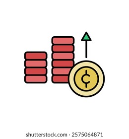Crypto growth vector icon isolated on white background
