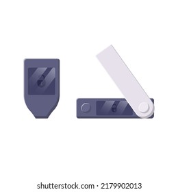 Crypto Hardware Wallet Flat Illustration. Clean Icon Design Element on Isolated White Background