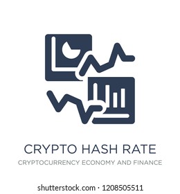 crypto hash rate icon. Trendy flat vector crypto hash rate icon on white background from Cryptocurrency economy and finance collection, vector illustration can be use for web and mobile, eps10