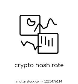 crypto hash rate icon. Trendy modern flat linear vector crypto hash rate icon on white background from thin line Cryptocurrency economy and finance collection, outline vector illustration