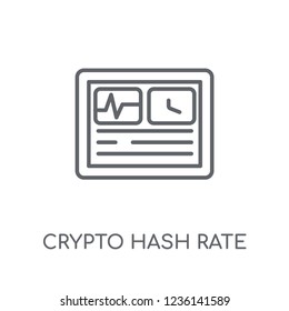 crypto hash rate linear icon. Modern outline crypto hash rate logo concept on white background from Cryptocurrency economy and finance collection.