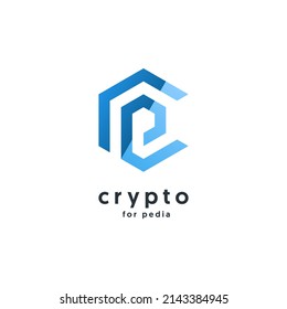 crypto icon geometric element logo vector