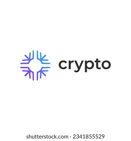 Crypto icon logo design vector, business network logo