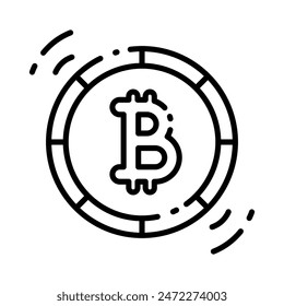 Crypto icon vector line illustration