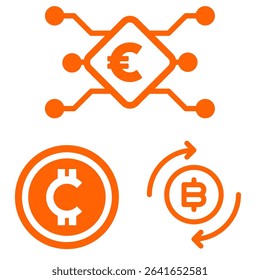 crypto image icon illustration set