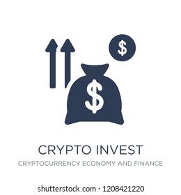 crypto Invest icon. Trendy flat vector crypto Invest icon on white background from Cryptocurrency economy and finance collection, vector illustration can be use for web and mobile, eps10
