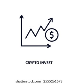 crypto invest outline icon.  Thin line icon from cryptocurrency collection. Editable vector isolated on white background
