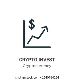 Crypto invest vector icon on white background. Flat vector crypto invest icon symbol sign from modern cryptocurrency collection for mobile concept and web apps design.