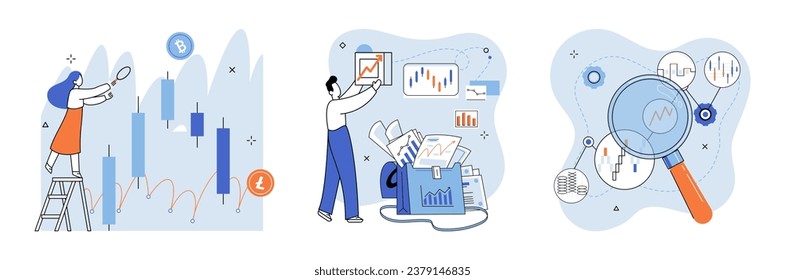 Crypto invest. Vector illustration. Investing in cryptocurrency requires understanding underlying technology and market dynamics The concept crypto investment is often compared to metaphorical journey