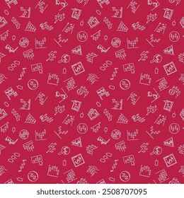 Crypto Investing and Trading vector concept seamless pattern in outline style