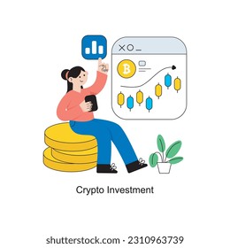 Crypto Investment Flat Style Design Vector illustration. Stock illustration