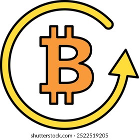 Crypto Investment Icon or Illustration for Representing Cryptocurrency Asset Allocation