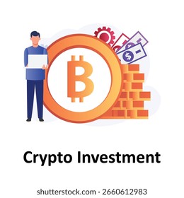 Crypto Investment  Vector Illustration which can easily edit or modify

