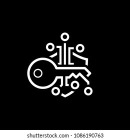 Crypto Key Management Icon. Modern computer network technology sign. Digital graphic symbol. Concept design elements.