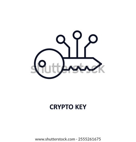 crypto key outline icon.  Thin line icon from cryptocurrency collection. Editable vector isolated on white background