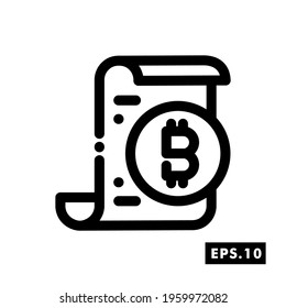 Crypto License line icon. Crypto Icon or logo symbol vector