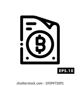 Crypto License line icon. Crypto Icon or logo symbol vector