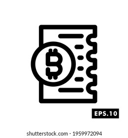 Crypto License line icon. Crypto Icon or logo symbol vector