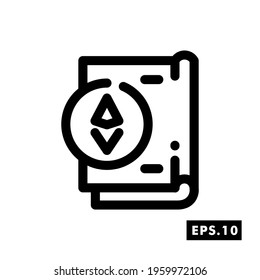 Crypto License line icon. Crypto Icon or logo symbol vector