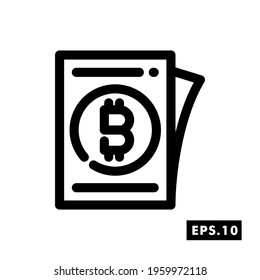 Crypto License line icon. Crypto Icon or logo symbol vector