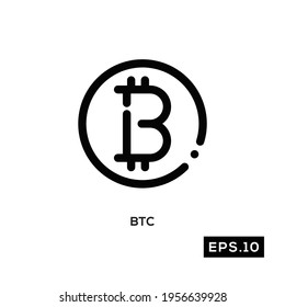 Crypto line icon vector. Cryptocurrency icon or logo symbol vector illustration