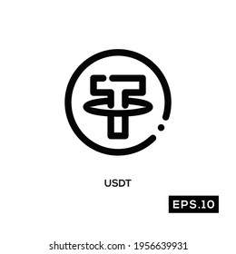 Vector de icono de línea criptográfica. Icono de criptodivisa o símbolo de logotipo ilustración vectorial
