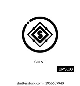 Crypto line icon vector. Cryptocurrency icon or logo symbol vector illustration
