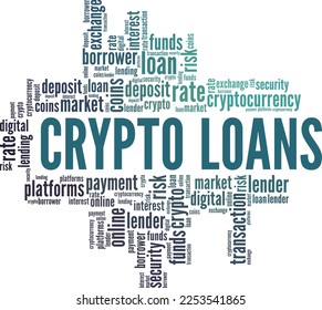 Crypto verleiht Wort Cloud konzeptuelles Design einzeln auf weißem Hintergrund.