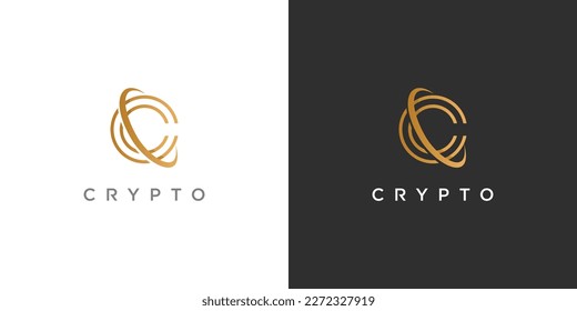 Crypto logo design with creative letter c idea