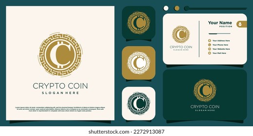 Crypto logo design with creative modern concept idea