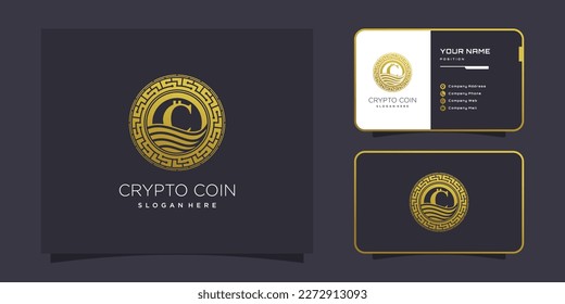 Crypto logo design with creative modern concept idea