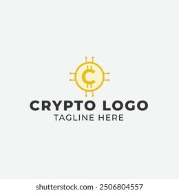 Crypto Logo Design. Modern Abstract Logo. Corporate Flat logo design template. Minimal symbol Shape with cool color scheme.