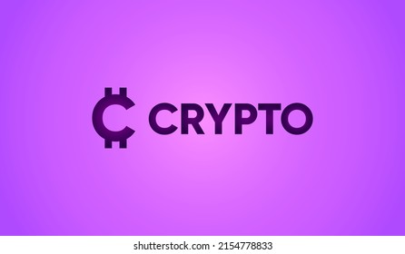 Crypto logotype on colorful gradient background. Web wallet sign. C letter logo. Investment news. Blockchain payment method icon. Internet bank template. Virtual electronic money. Dollar economy