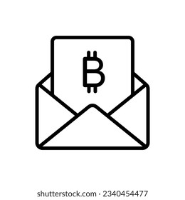 Crypto Mail Outline Icon Vector Illustration