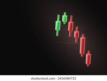 Crypto market stock market trading crash. Crypto Price Falling concept, Bitcoin digital cryptocurrency on red chart background, vector illustration. Stock fall, bull market