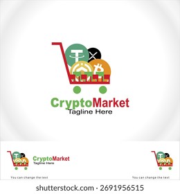 Plantilla de logotipo de Vector de criptomercado