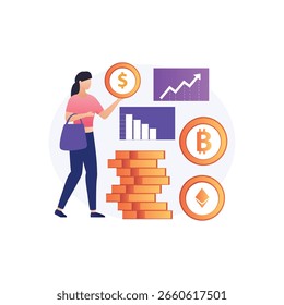 Ilustração de vetor do Crypto Marketplace que pode facilmente editar ou modificar


