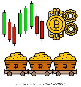 crypto mining image icon illustration