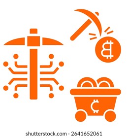 crypto mining image icon illustration