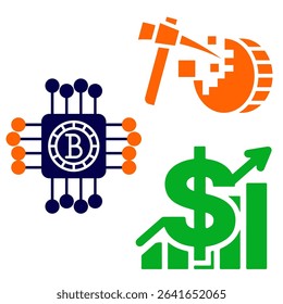 crypto mining image icon illustration