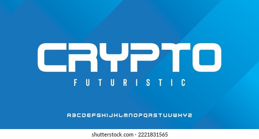 CRYPTO Modern abstract digital alphabet font. Logo creative font, type, technology, movie, digital, music, movie. Font and illustration in vector format.