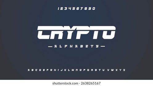 Crypto modern abstract digital alphabet font. Minimal technology typography, Creative urban sport fashion futuristic font and with numbers. vector illustration	