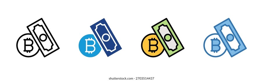 Conjunto de iconos de criptomonedas colección de estilo múltiple