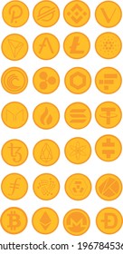 Crypto money logo set. Virtual currency icon vector. Altcoins symbols