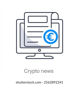 Crypto News and crypto currency icon concept