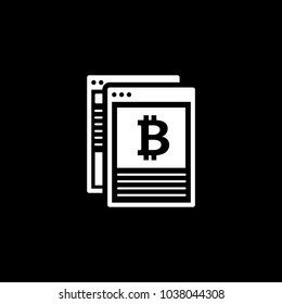 Crypto News Icon. Modern computer network technology sign. Digital graphic symbol. Concept design elements.