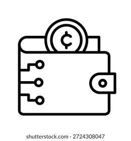 Crypto Outline Icon Vector Illustration