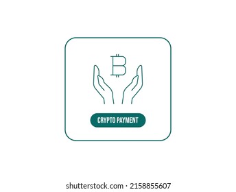 ilustración del vector de icono de pago criptográfico 