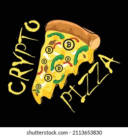 Crypto Pizza T Shirt Design